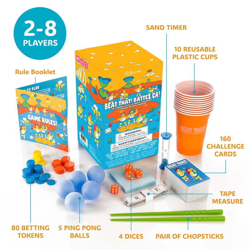 Gutter Games Beat That! Family Game Night Set - 160 Wacky Skill Challenges - Fun Party Activities for Kids and Adults - Interactive Group Game for Birthdays, Holidays, and Gatherings - Image 5